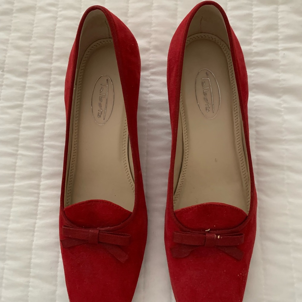 Red suede shoes